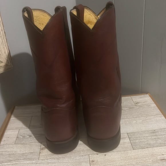 Justin 3435 Mens Classic Roper Toe Boot Black Cherry Corona Cowhide Foot… - Picture 3 of 8